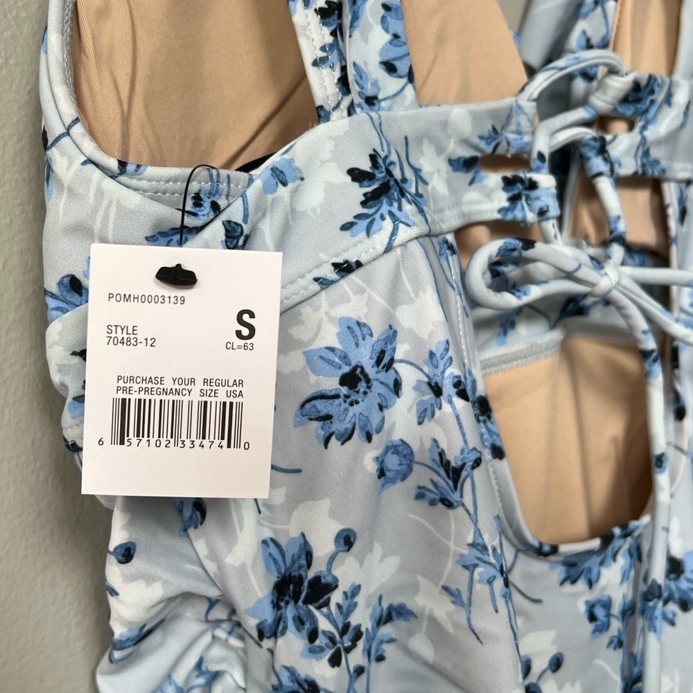 NWT A Pea In The Pod Ruffled Maternity One Piece Swimsuit - Picture 5 of 10
